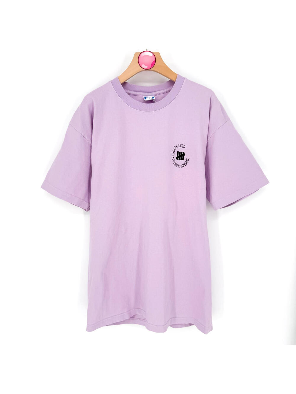 Undefeated Athletic Apparel Logo Short Sleeve T-Shirt Lavender Mens Large